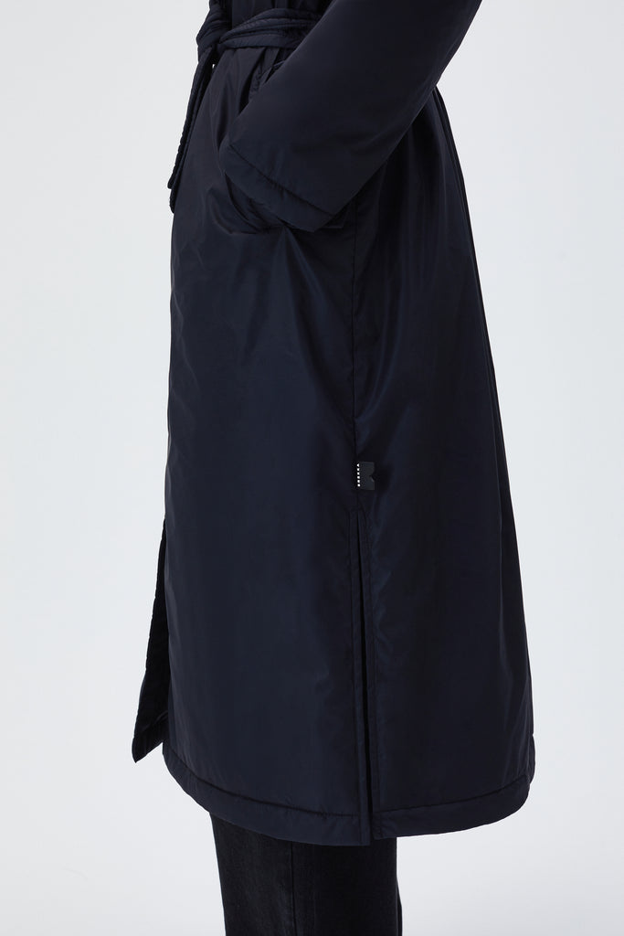 BREKKA Odense Padded Trench Coat - black - detail