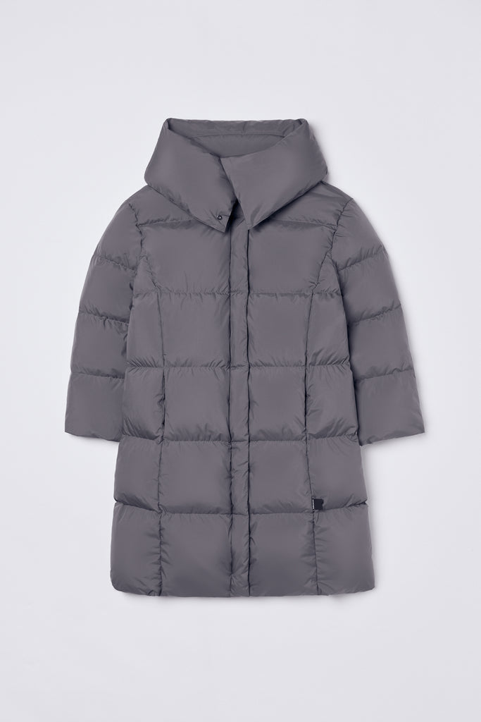 BREKKA Dresden Long Down Jacket - dark grey - flat lay