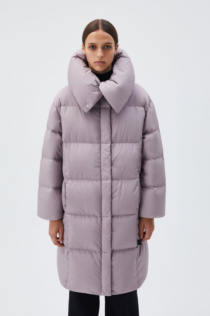 BREKKA Dresden Long Down Jacket - mauve - front